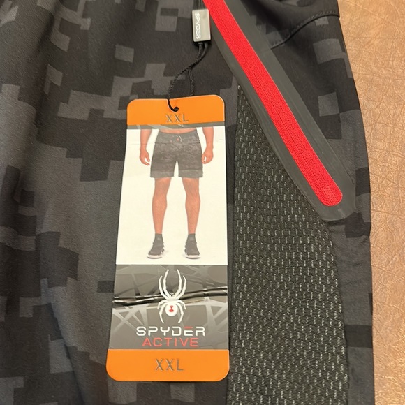 Spyder men’s active shorts camo black gray size XXL NWT 2 pockets - Picture 2 of 9